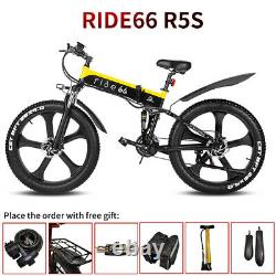 Ebike 48v 1000W Folding Cruiser Fat Tyre Shock Absorbers Electric Mountain Bike