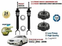 FOR MERCEDES E CLASS W211 2002- 2x FRONT SHOCK ABSORBERS + TOP STRUT MOUNTINGS