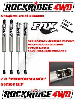 FOX IFP 2.0 PERFORMANCE Series Shocks for 84-01 Jeep Cherokee XJ with 3 of Lift
