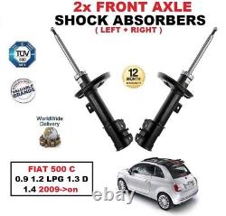 FRONT LEFT + RIGHT SHOCK ABSORBERS for FIAT 500 C 0.9 1.2 LPG 1.3 D 1.4 2009-on