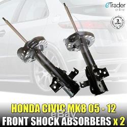 For Honda Civic Mk8 Front Shock Absorbers X 2 & Strut Top Mounts Pair 2006