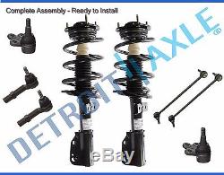 New 8pc Front Quick Strut & Coil Spring Shock Set & Sway Bar Links Ball Joints
