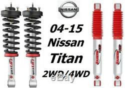 Rancho Front Quicklift Struts+RS9000XL Rear Shocks For 04-15 Nissan Titan 2/4WD